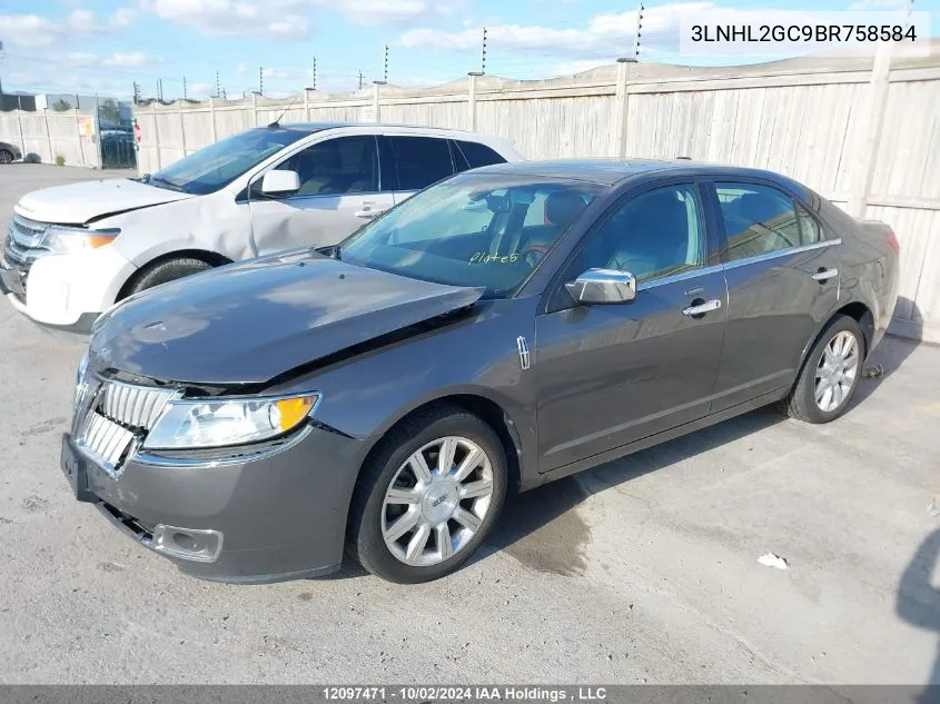 2011 Lincoln Mkz VIN: 3LNHL2GC9BR758584 Lot: 12097471