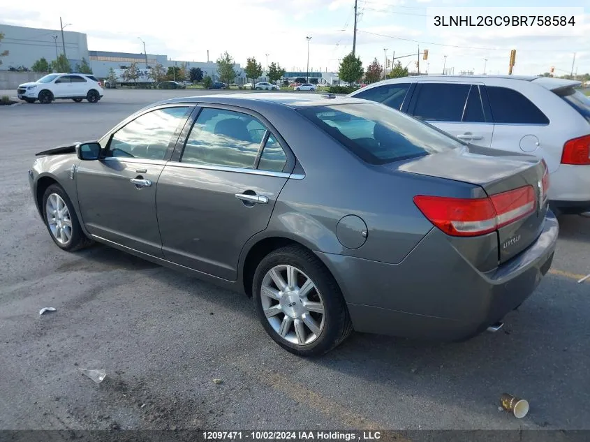 2011 Lincoln Mkz VIN: 3LNHL2GC9BR758584 Lot: 12097471