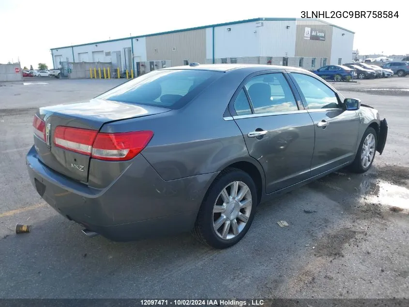 2011 Lincoln Mkz VIN: 3LNHL2GC9BR758584 Lot: 12097471