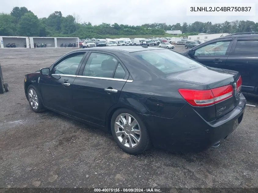 2011 Lincoln Mkz VIN: 3LNHL2JC4BR750837 Lot: 40075155