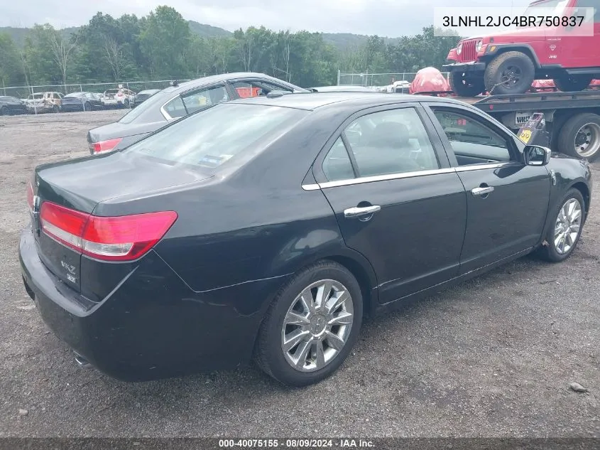 2011 Lincoln Mkz VIN: 3LNHL2JC4BR750837 Lot: 40075155