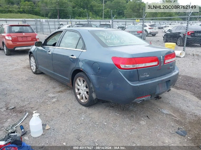 2011 Lincoln Mkz VIN: 3LNHL2GC0BR762149 Lot: 40117627