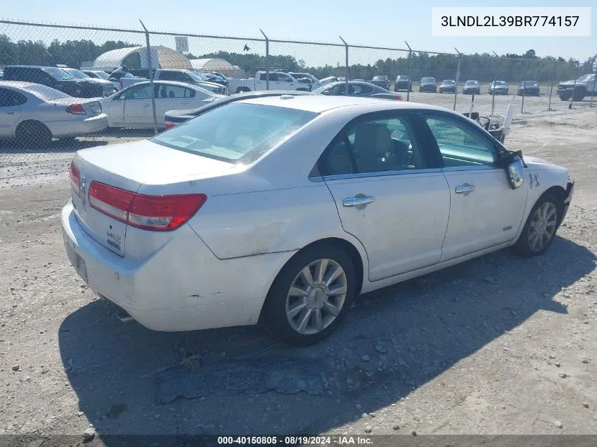 2011 Lincoln Mkz Hybrid VIN: 3LNDL2L39BR774157 Lot: 40150805