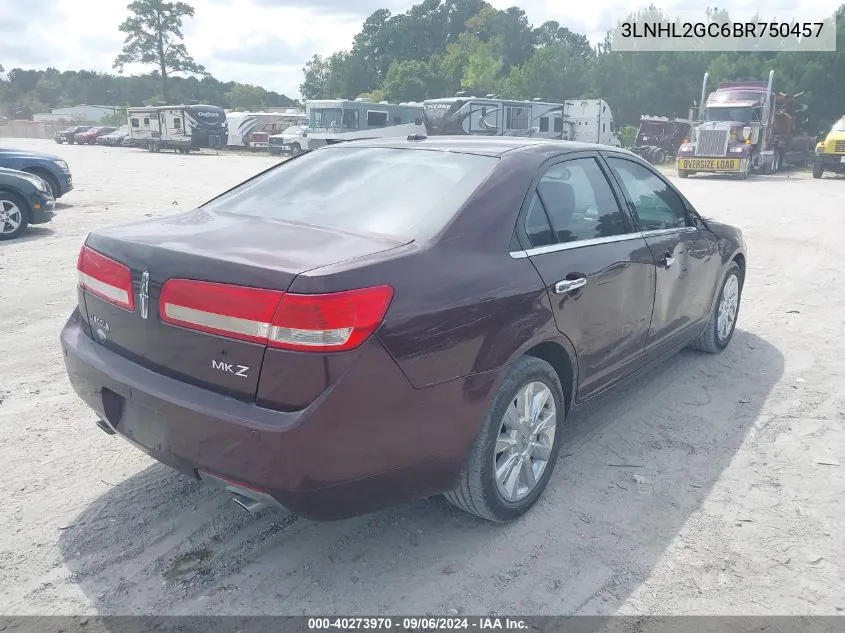 2011 Lincoln Mkz VIN: 3LNHL2GC6BR750457 Lot: 40273970