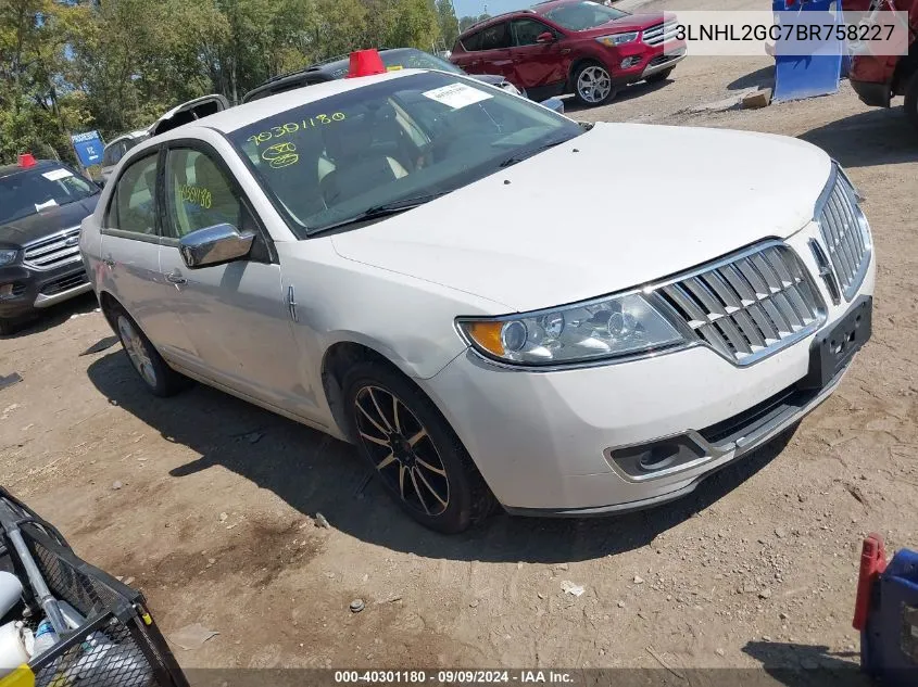 2011 Lincoln Mkz VIN: 3LNHL2GC7BR758227 Lot: 40301180