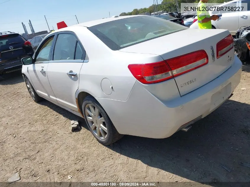 2011 Lincoln Mkz VIN: 3LNHL2GC7BR758227 Lot: 40301180