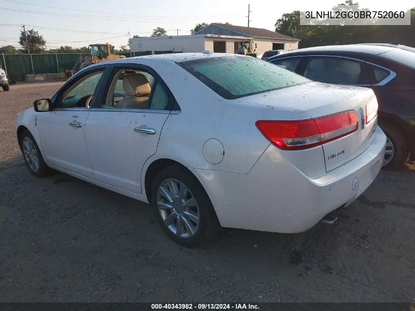 2011 Lincoln Mkz VIN: 3LNHL2GC0BR752060 Lot: 40343982