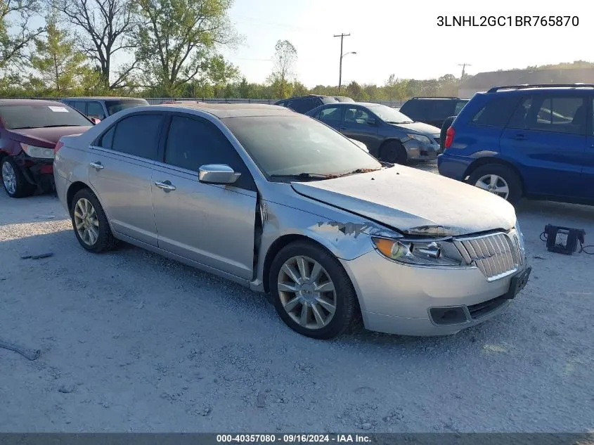 2011 Lincoln Mkz VIN: 3LNHL2GC1BR765870 Lot: 40357080