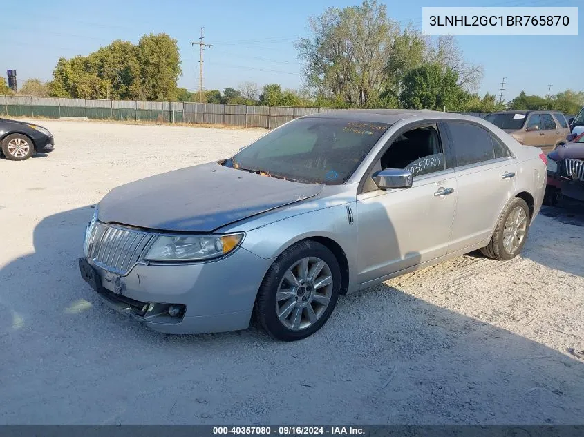 2011 Lincoln Mkz VIN: 3LNHL2GC1BR765870 Lot: 40357080