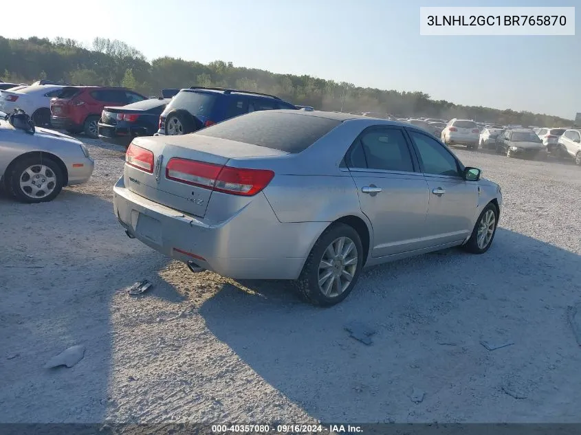 2011 Lincoln Mkz VIN: 3LNHL2GC1BR765870 Lot: 40357080