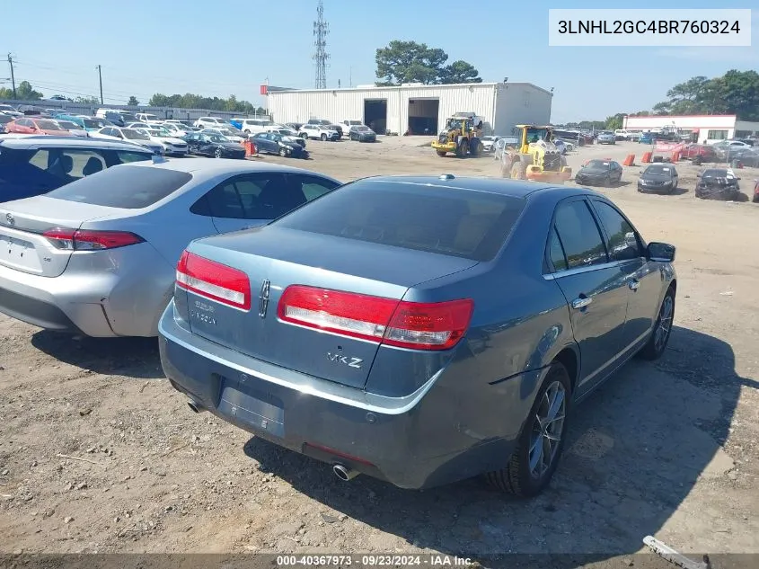 2011 Lincoln Mkz VIN: 3LNHL2GC4BR760324 Lot: 40367973