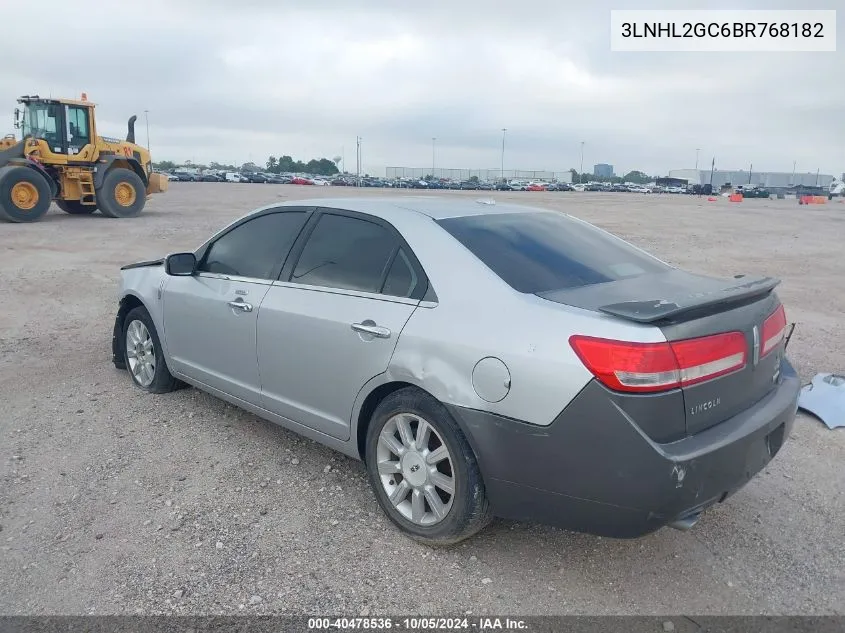 2011 Lincoln Mkz VIN: 3LNHL2GC6BR768182 Lot: 40478536