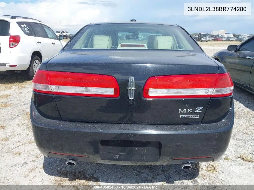 2011 Lincoln Mkz Hybrid VIN: 3LNDL2L38BR774280 Lot: 40502468