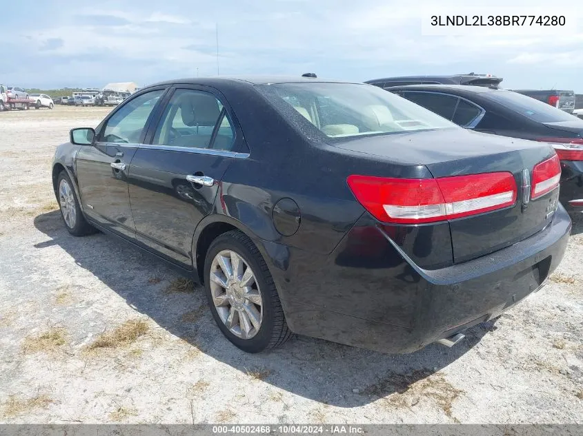 2011 Lincoln Mkz Hybrid VIN: 3LNDL2L38BR774280 Lot: 40502468