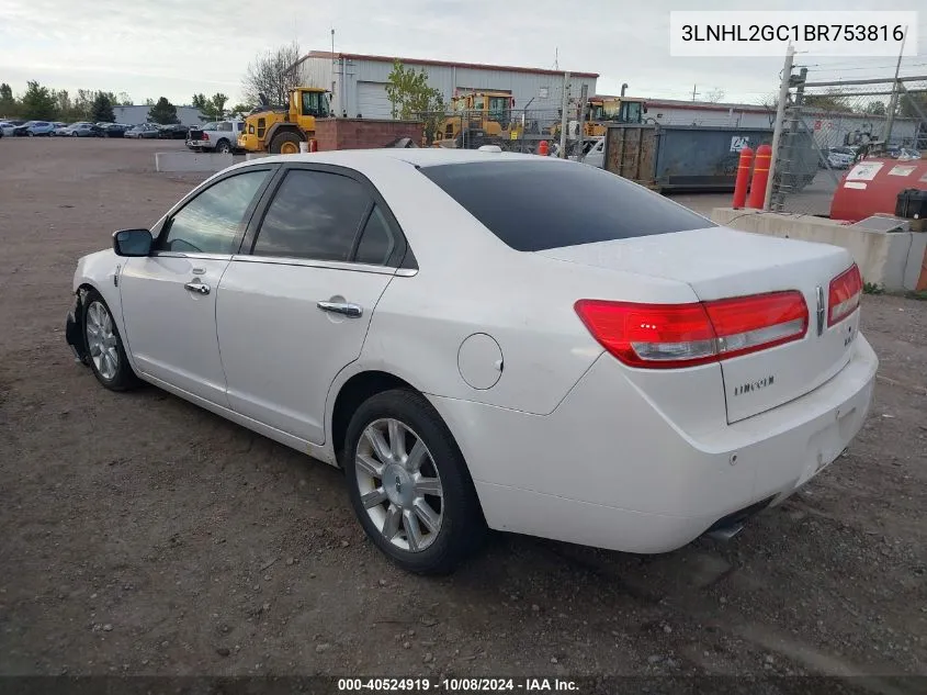 2011 Lincoln Mkz VIN: 3LNHL2GC1BR753816 Lot: 40524919