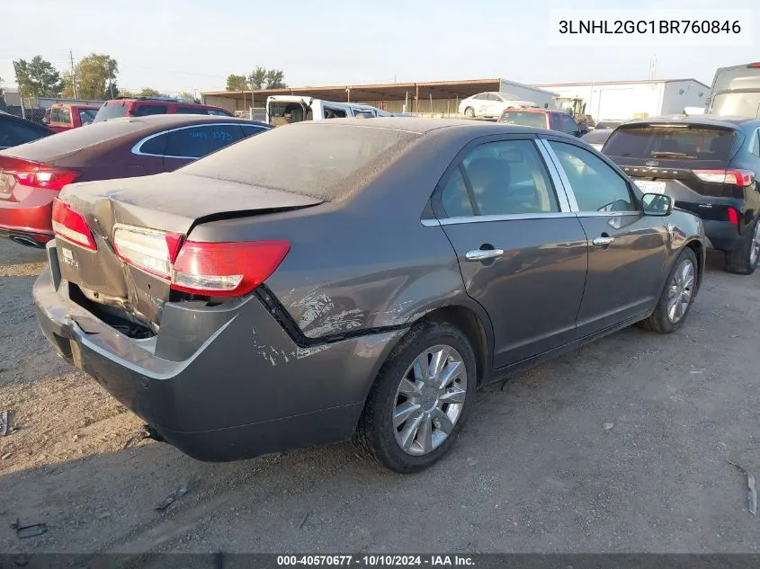 2011 Lincoln Mkz VIN: 3LNHL2GC1BR760846 Lot: 40570677