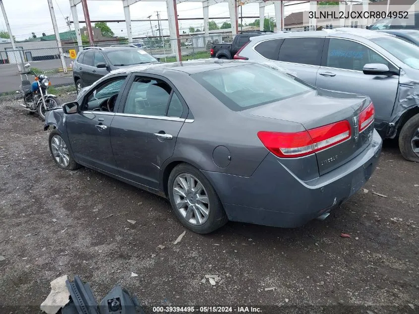 2012 Lincoln Mkz VIN: 3LNHL2JCXCR804952 Lot: 39394495