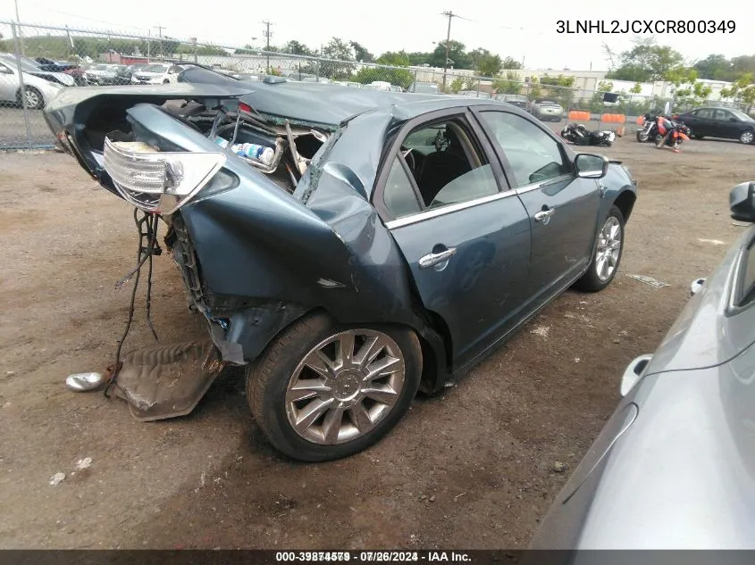 2012 Lincoln Mkz VIN: 3LNHL2JCXCR800349 Lot: 39874579