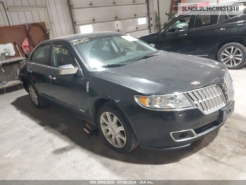 2012 Lincoln Mkz Hybrid VIN: 3LNDL2L36CR831318 Lot: 39952925