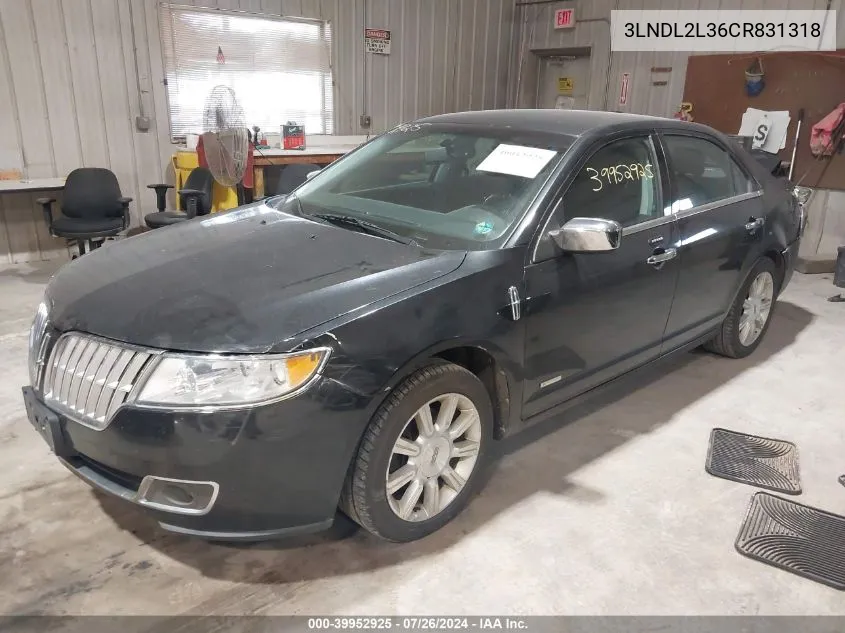 2012 Lincoln Mkz Hybrid VIN: 3LNDL2L36CR831318 Lot: 39952925