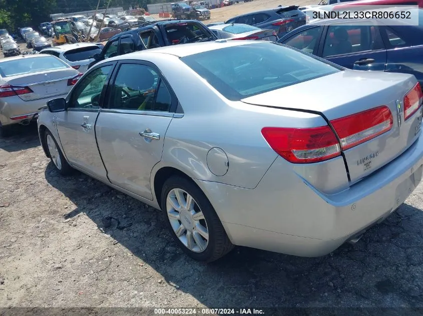 3LNDL2L33CR806652 2012 Lincoln Mkz Hybrid