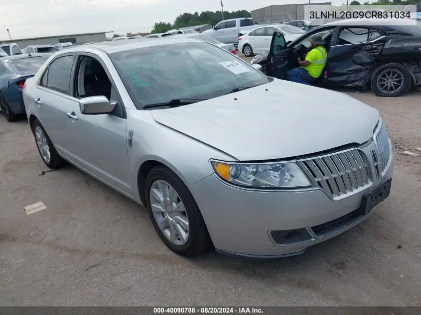 2012 Lincoln Mkz VIN: 3LNHL2GC9CR831034 Lot: 40090788