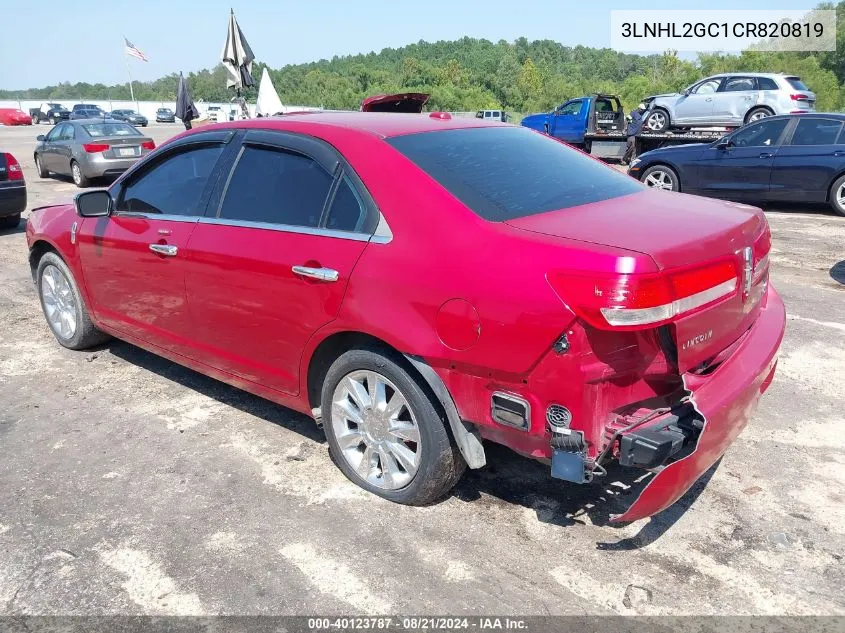 3LNHL2GC1CR820819 2012 Lincoln Mkz