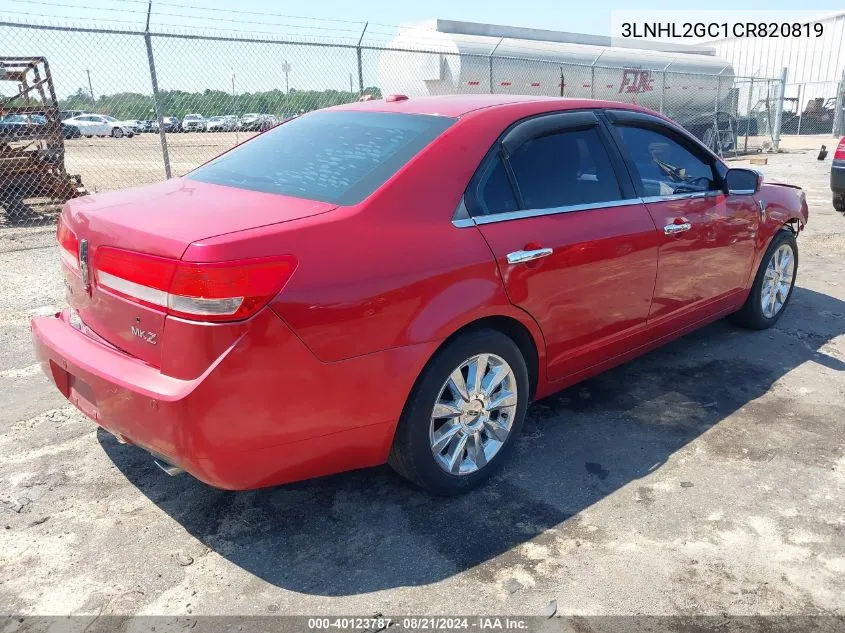 2012 Lincoln Mkz VIN: 3LNHL2GC1CR820819 Lot: 40123787