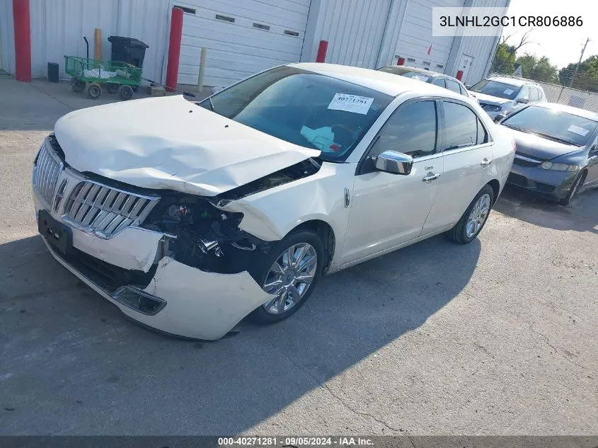 2012 Lincoln Mkz VIN: 3LNHL2GC1CR806886 Lot: 40271281