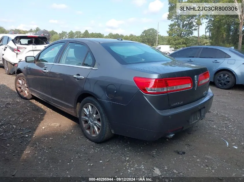 2012 Lincoln Mkz VIN: 3LNHL2JC3CR800306 Lot: 40295944