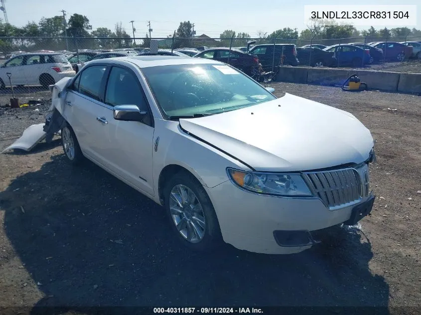 3LNDL2L33CR831504 2012 Lincoln Mkz Hybrid Hybrid