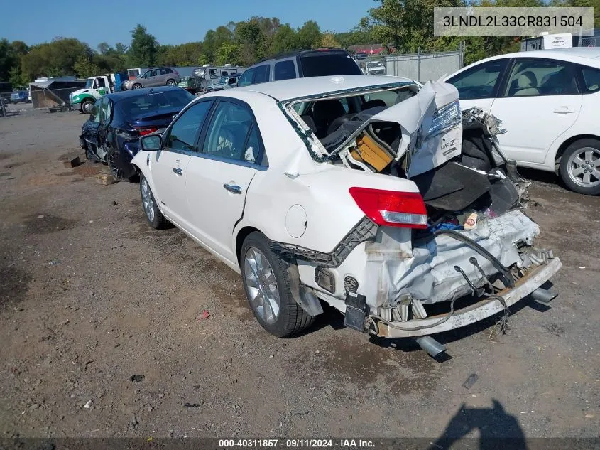 3LNDL2L33CR831504 2012 Lincoln Mkz Hybrid Hybrid