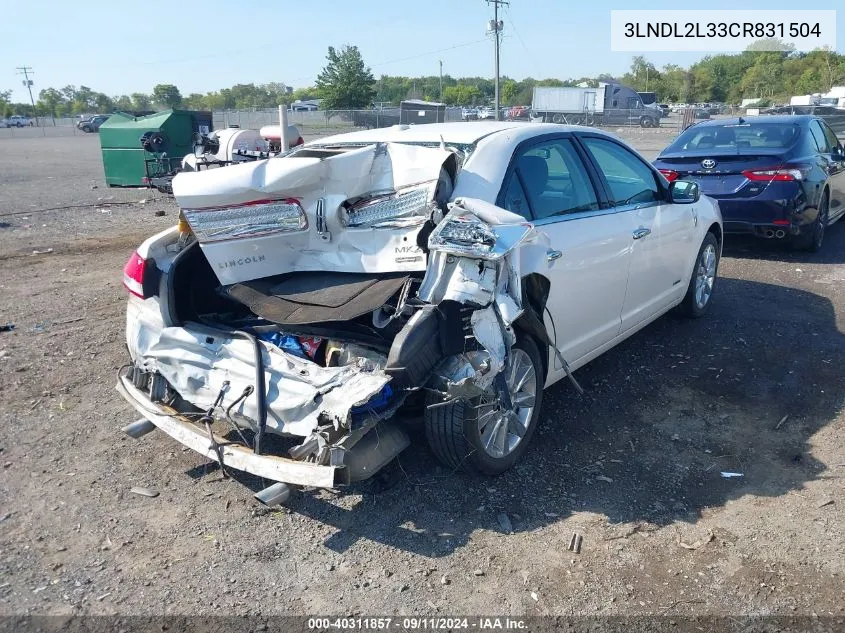 3LNDL2L33CR831504 2012 Lincoln Mkz Hybrid Hybrid