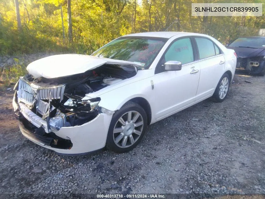 2012 Lincoln Mkz VIN: 3LNHL2GC1CR839905 Lot: 40313718