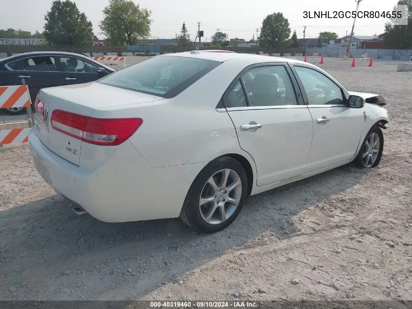 2012 Lincoln Mkz VIN: 3LNHL2GC5CR804655 Lot: 40319460