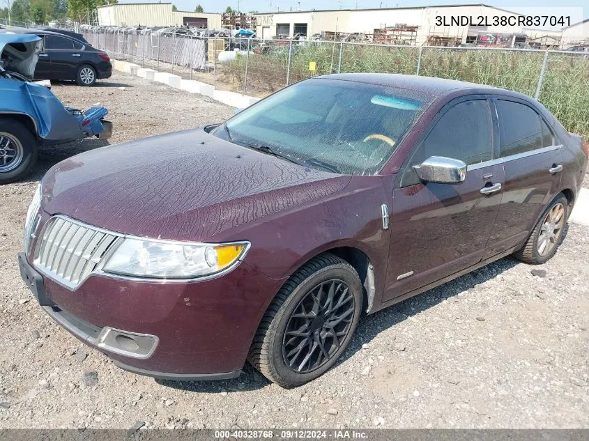 2012 Lincoln Mkz Hybrid VIN: 3LNDL2L38CR837041 Lot: 40328768