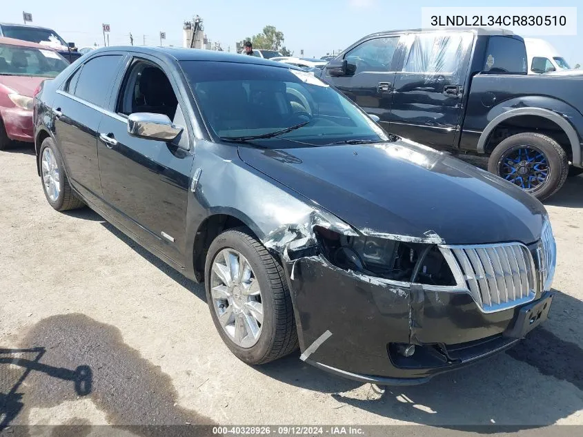 2012 Lincoln Mkz Hybrid Hybrid VIN: 3LNDL2L34CR830510 Lot: 40328926