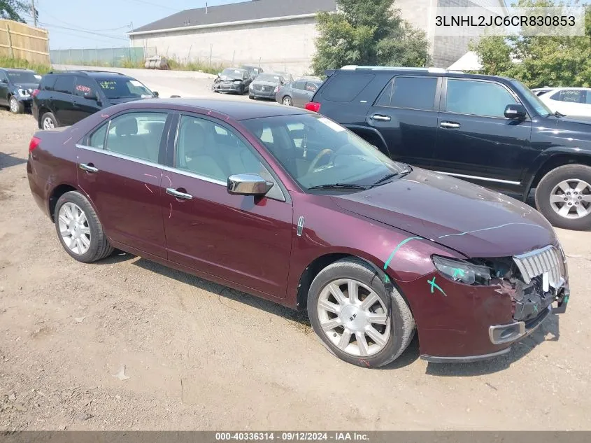 2012 Lincoln Mkz VIN: 3LNHL2JC6CR830853 Lot: 40336314