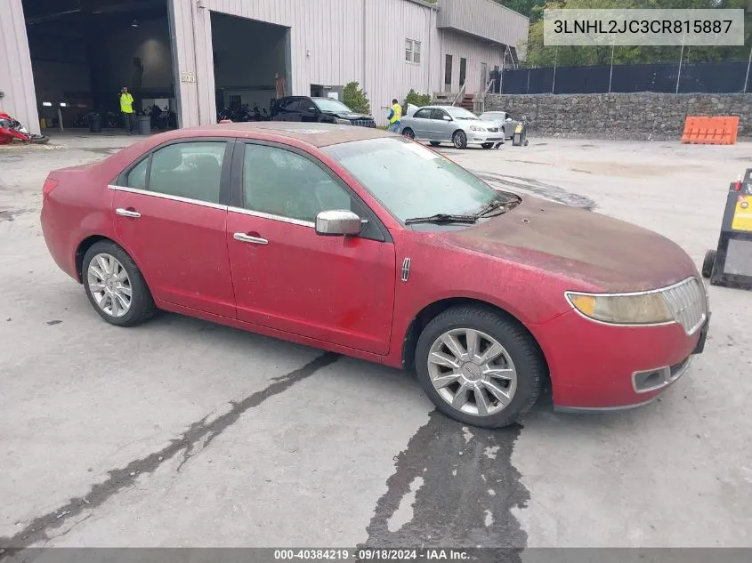 2012 Lincoln Mkz VIN: 3LNHL2JC3CR815887 Lot: 40384219