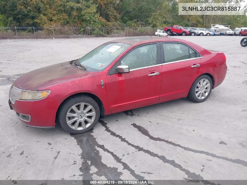 2012 Lincoln Mkz VIN: 3LNHL2JC3CR815887 Lot: 40384219