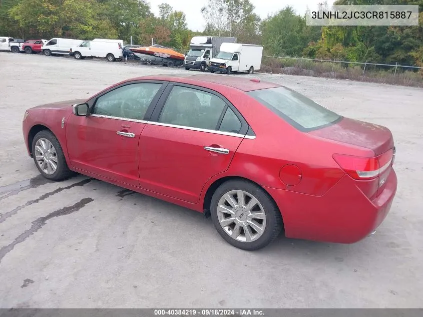 2012 Lincoln Mkz VIN: 3LNHL2JC3CR815887 Lot: 40384219