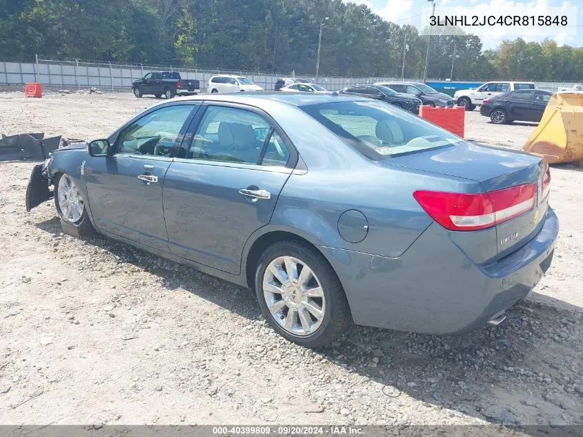 2012 Lincoln Mkz VIN: 3LNHL2JC4CR815848 Lot: 40399809