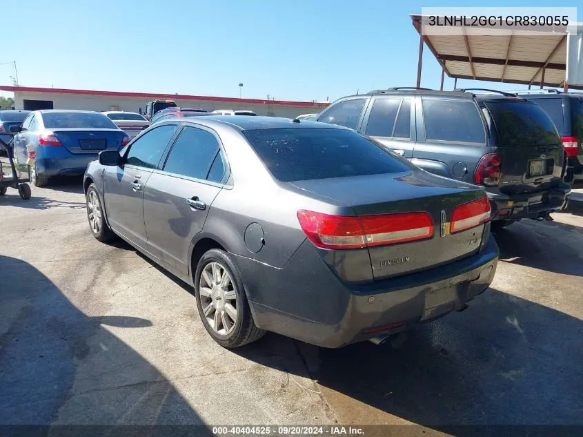 2012 Lincoln Mkz VIN: 3LNHL2GC1CR830055 Lot: 40404525