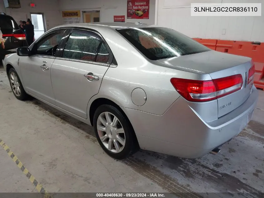 2012 Lincoln Mkz VIN: 3LNHL2GC2CR836110 Lot: 40408630