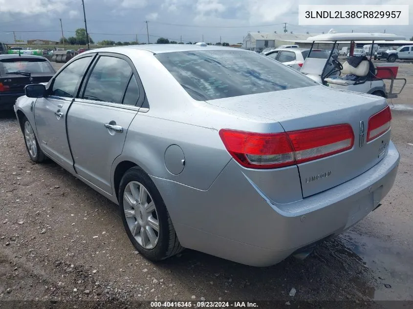 3LNDL2L38CR829957 2012 Lincoln Mkz Hybrid