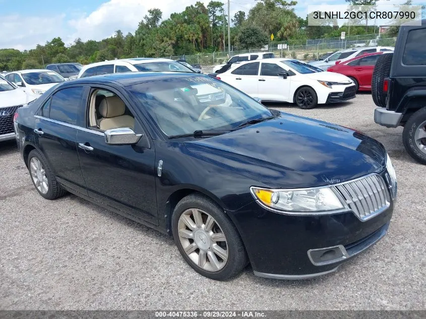 2012 Lincoln Mkz VIN: 3LNHL2GC1CR807990 Lot: 40475336