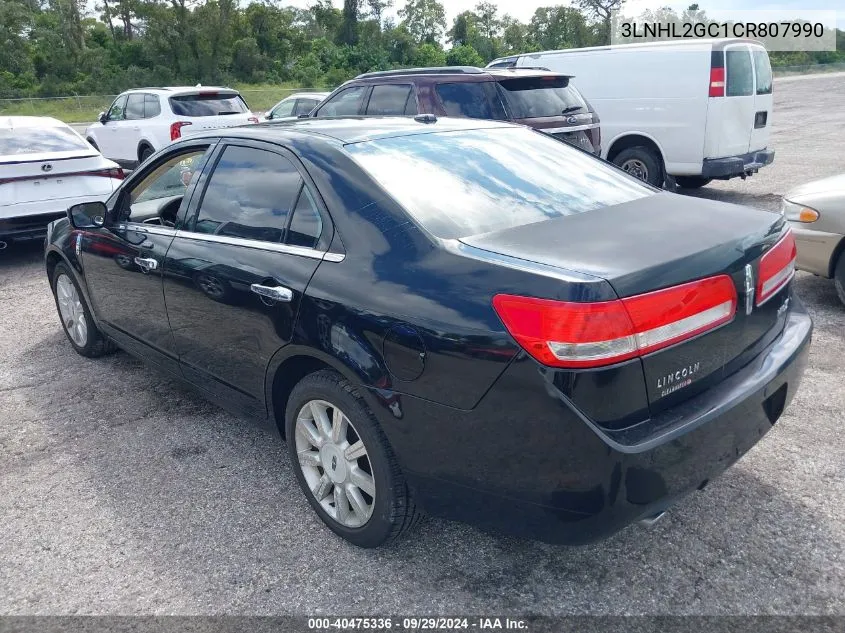 2012 Lincoln Mkz VIN: 3LNHL2GC1CR807990 Lot: 40475336