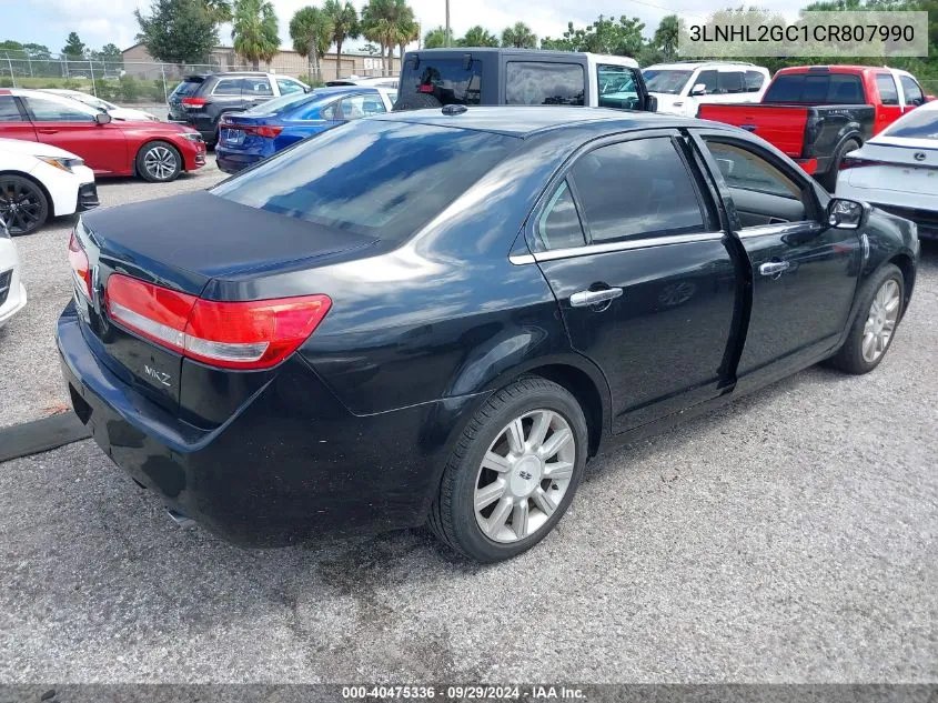 2012 Lincoln Mkz VIN: 3LNHL2GC1CR807990 Lot: 40475336