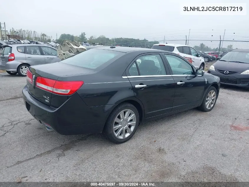 2012 Lincoln Mkz VIN: 3LNHL2JC5CR817219 Lot: 40475597