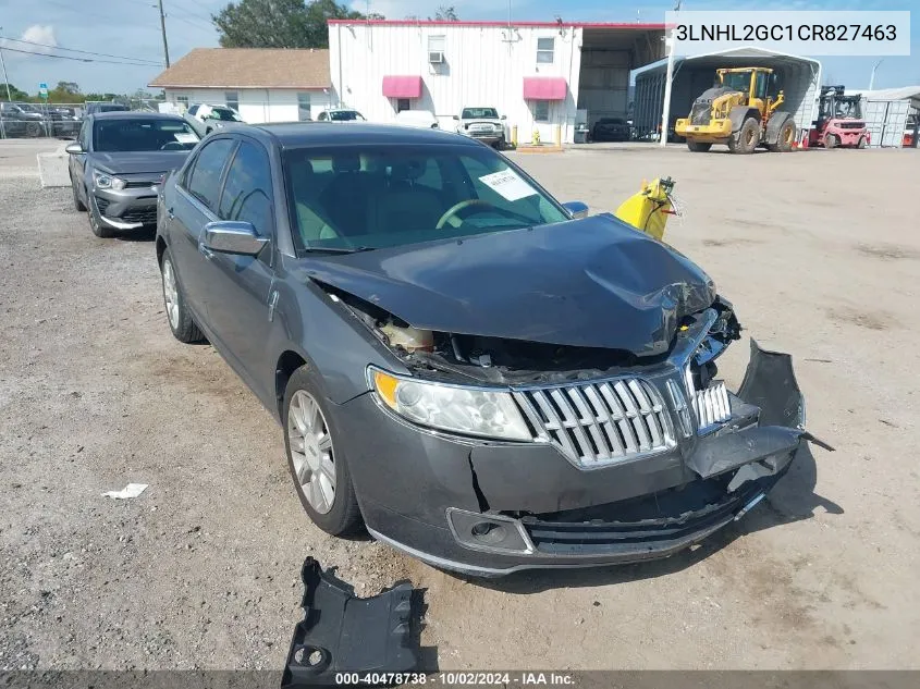 2012 Lincoln Mkz VIN: 3LNHL2GC1CR827463 Lot: 40478738